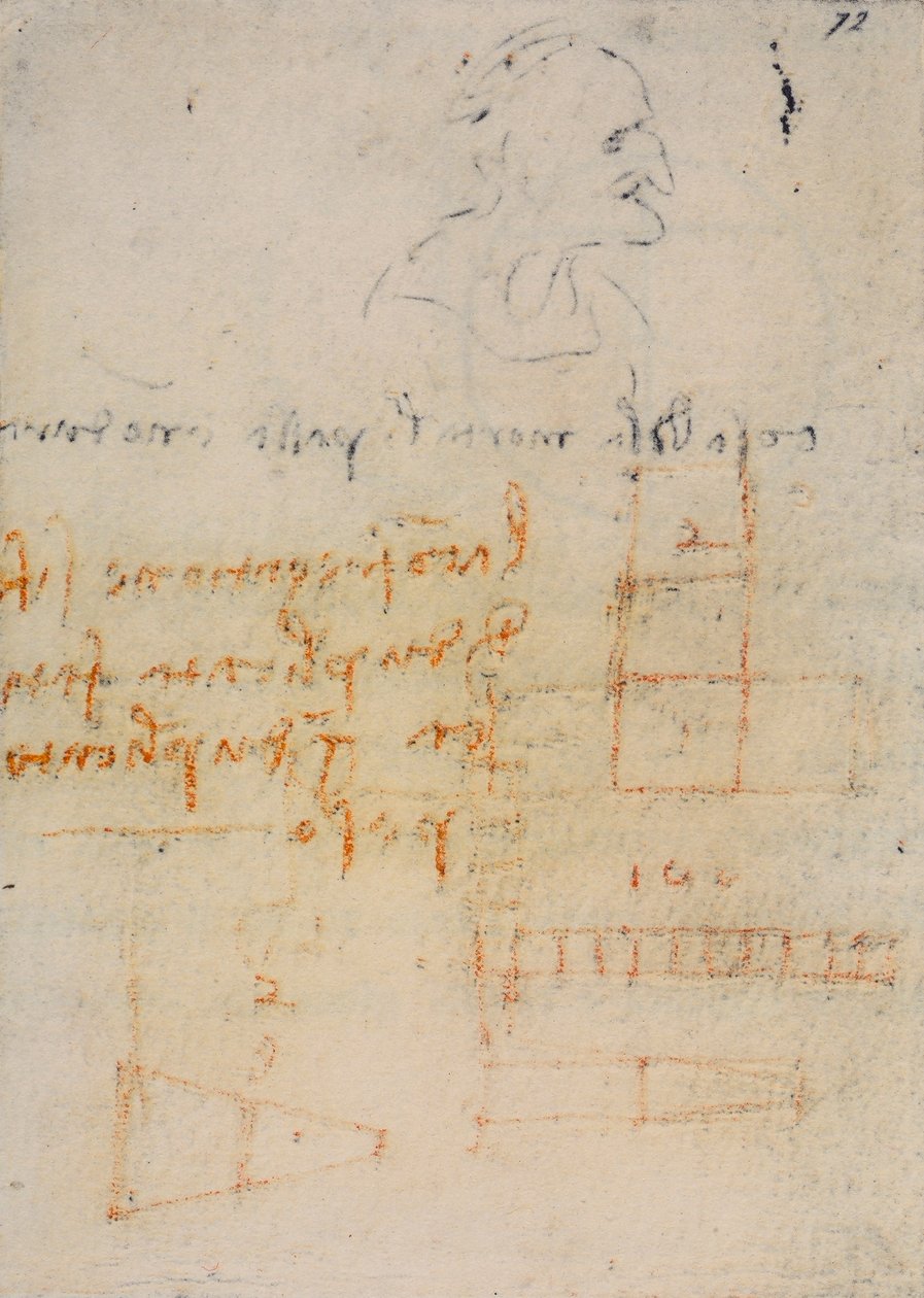 Codex Forster III, f.72r, fizik üzerine yansımalar ve notlar, c.1490-93 by Leonardo da Vinci