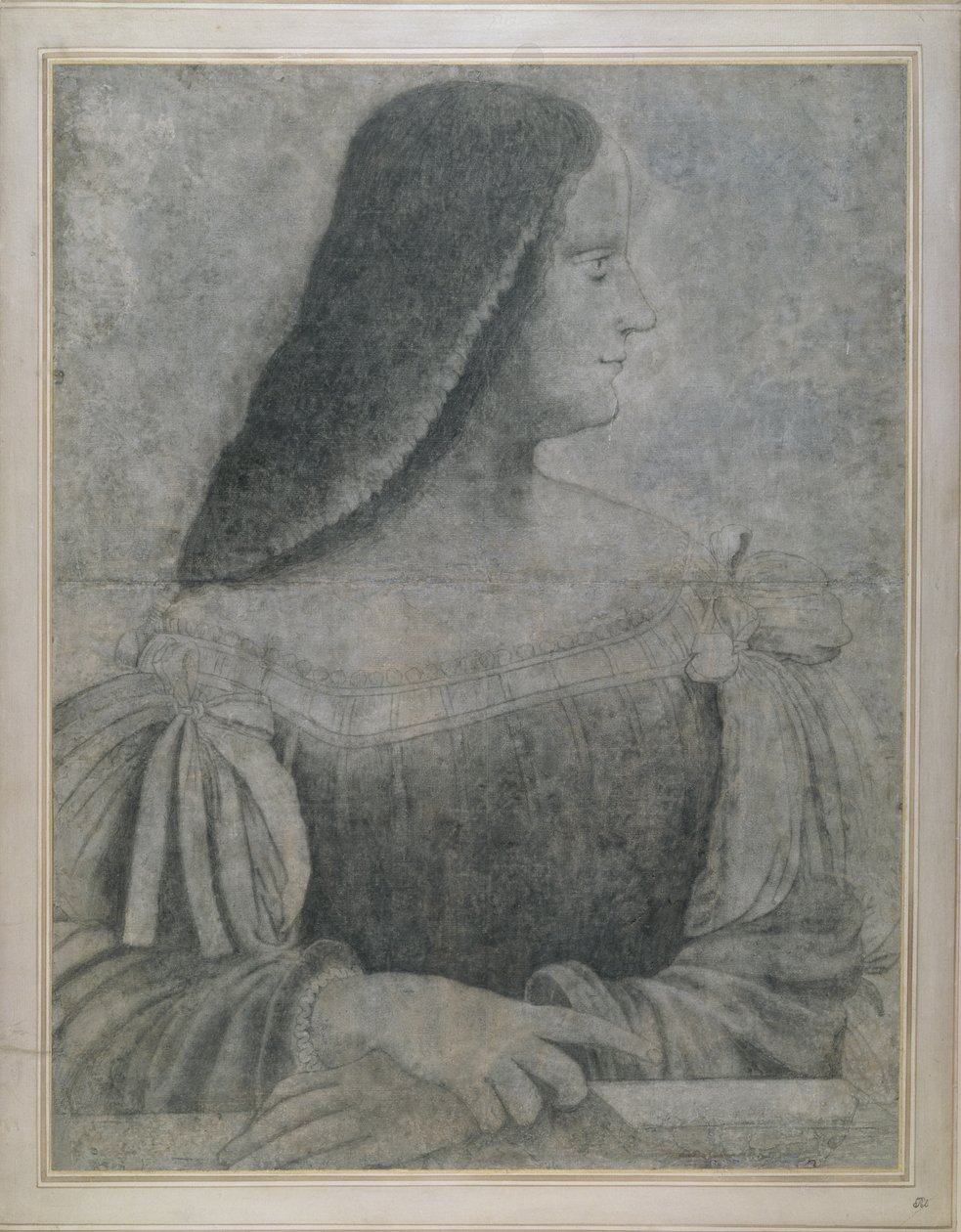 Isabella d'Este'nin portresi, 16. yüzyıl (kağıt üzerine siyah tebeşir) by Leonardo da Vinci