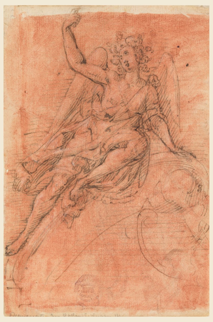 Bir Volute üzerinde oturan melek by Leonardo Scaglia
