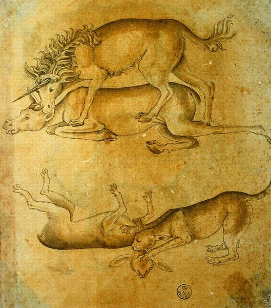 Hayvanlar (kalem, mürekkep ve kağıt üzerinde yıkama) by Leonardo da Vinci