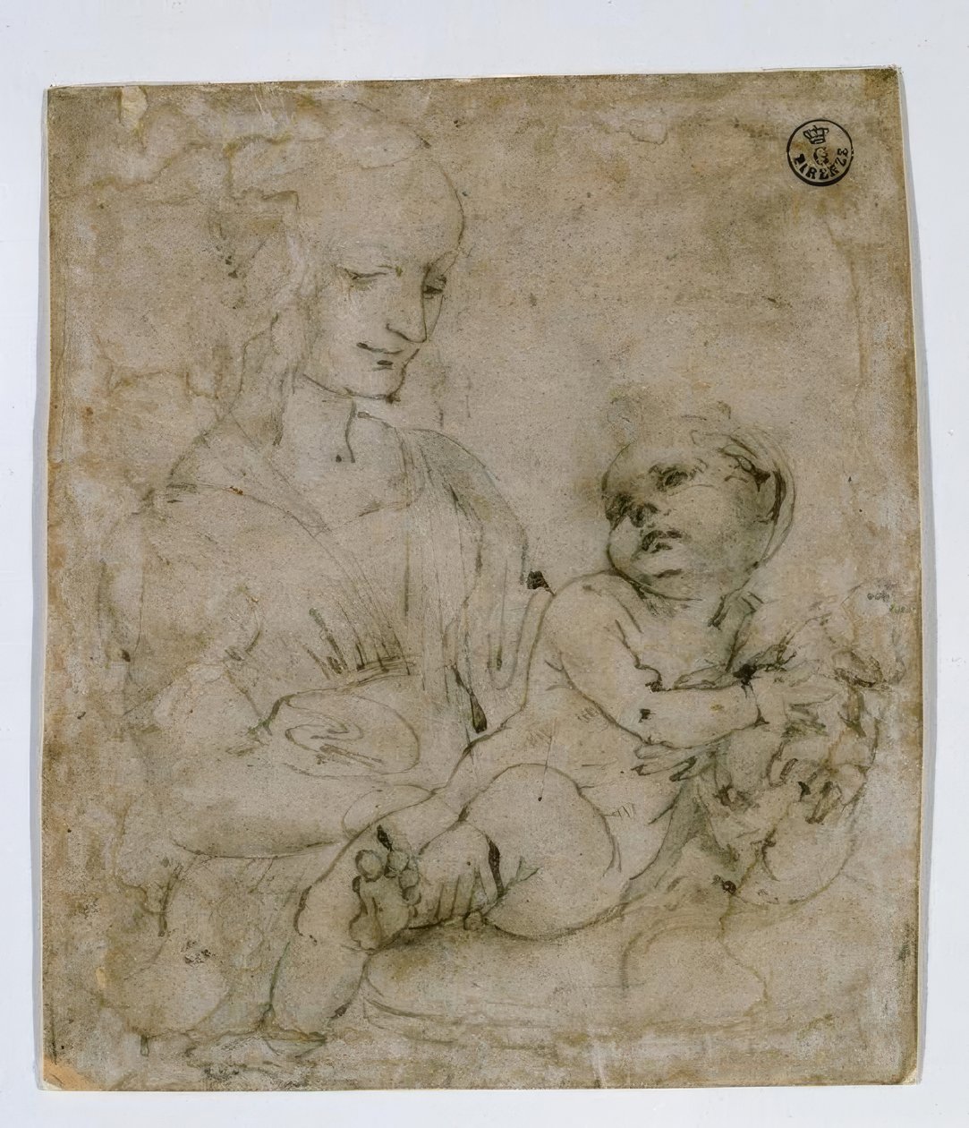 Madonna ve Kedi için Çalışma by Leonardo da Vinci