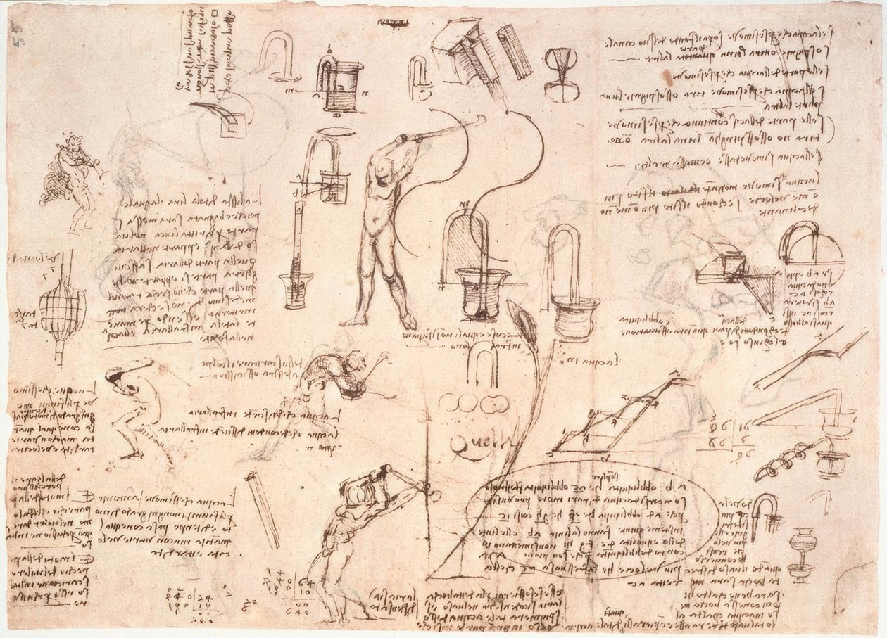 Borulardaki su akışının incelenmesi ... by Leonardo da Vinci