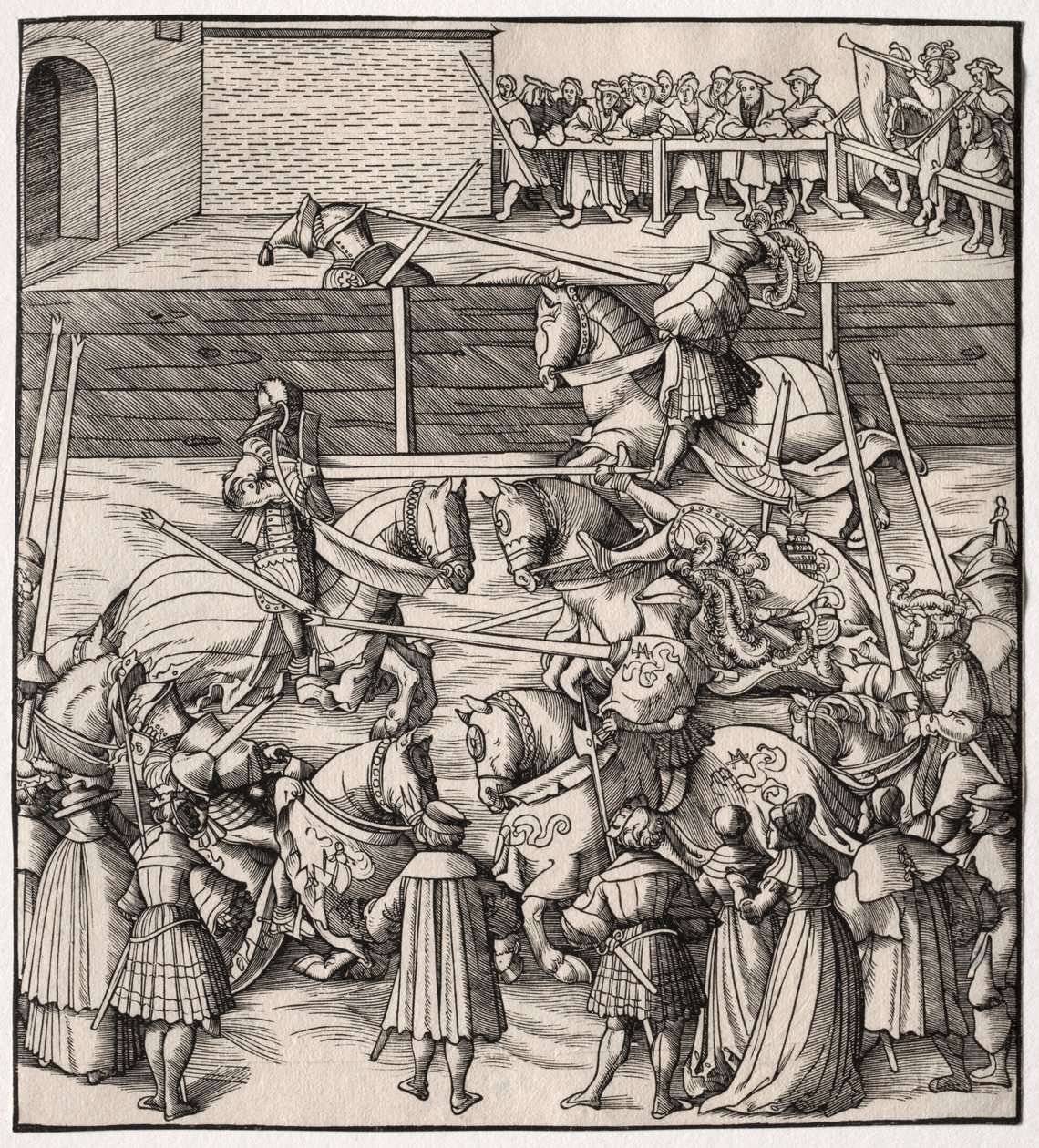 Jousting ve Devirme Sanatı, 1513-1518. by Leonhard Beck