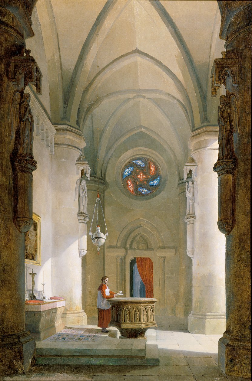 Bir vaftizhanenin içi by Leopold Ernst