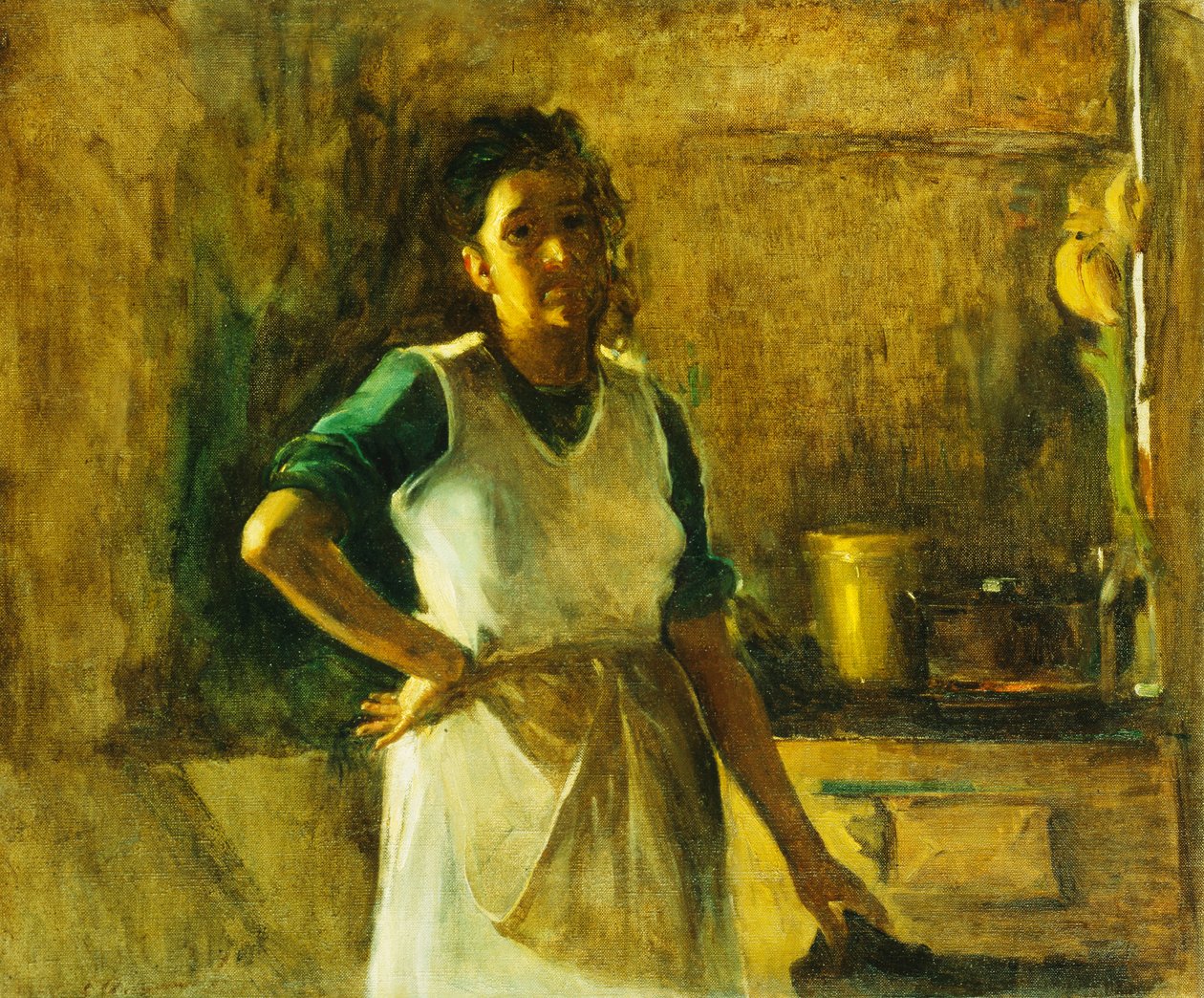 Aşçı (tuval üzerine yağlı boya) by Leopoldo Romañach