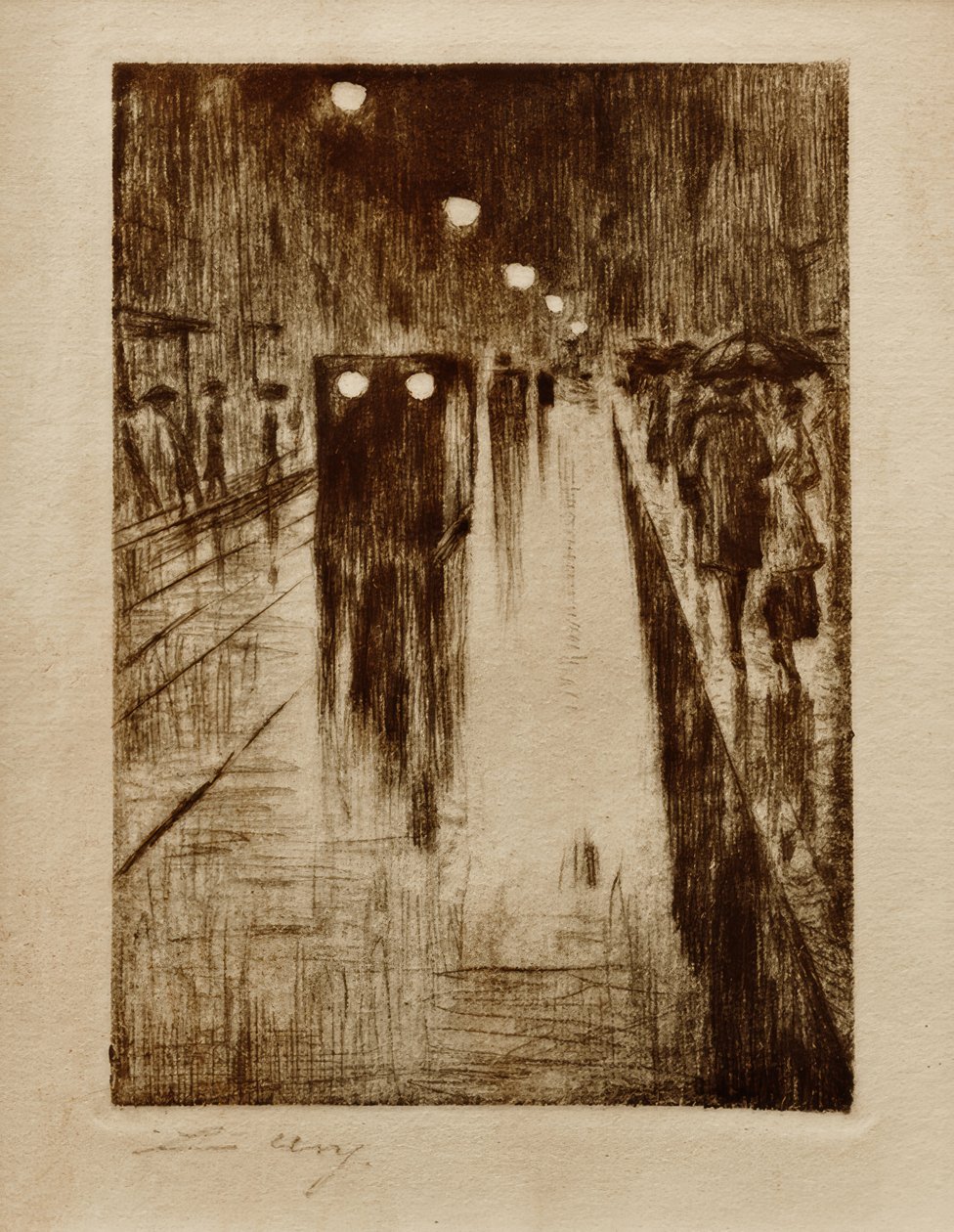 yağmurda Leipziger Strasse by Lesser Ury