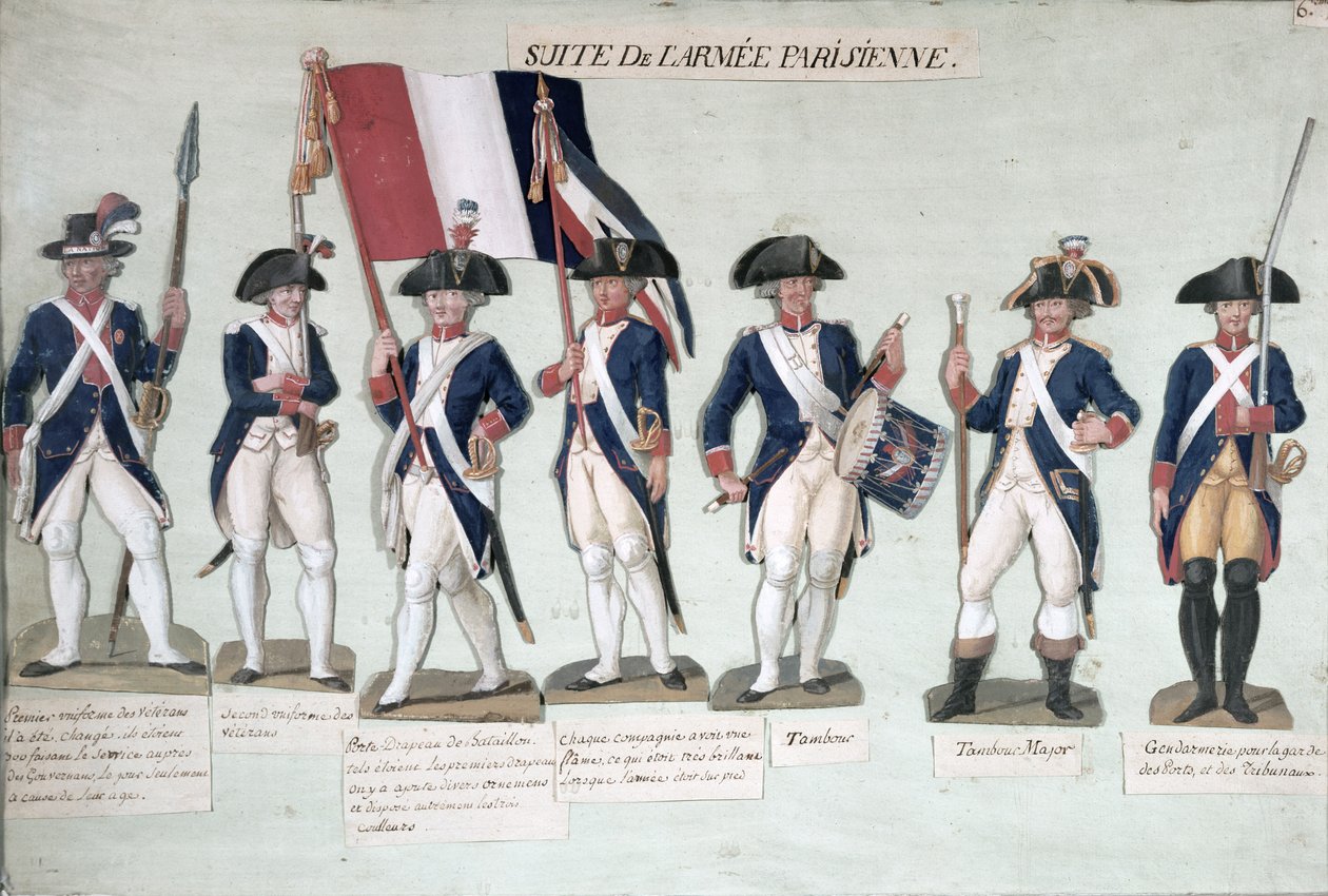 Fransız Devrimi sırasında Paris Ordusu c. 1789 by Lesueur Brothers