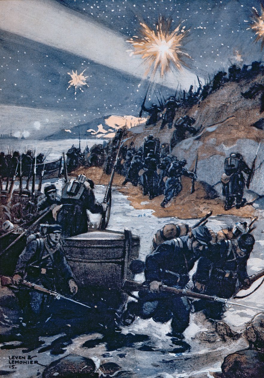 Night Landing at the Dardanelles, illustration from 