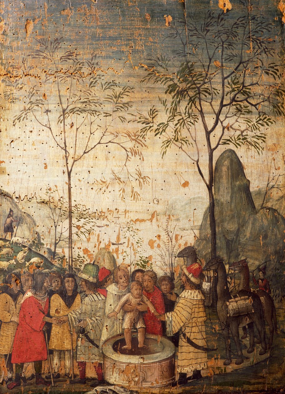 Kardeşleri tarafından satılan Joseph, boyalı tahta by Unbekannt Unbekannt