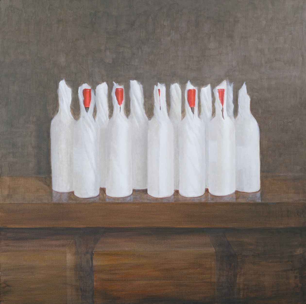Kağıtta şişeler, 2005 (tuval üzerine akrilik) by Lincoln Seligman