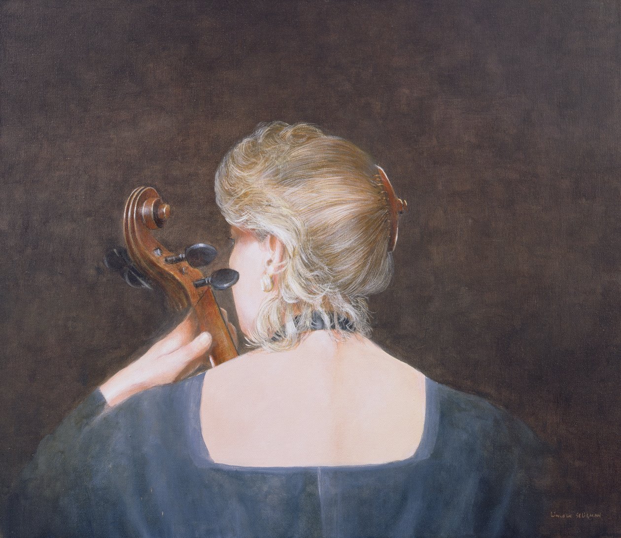 Çello Profesörü, 2005 (akrilik) by Lincoln Seligman