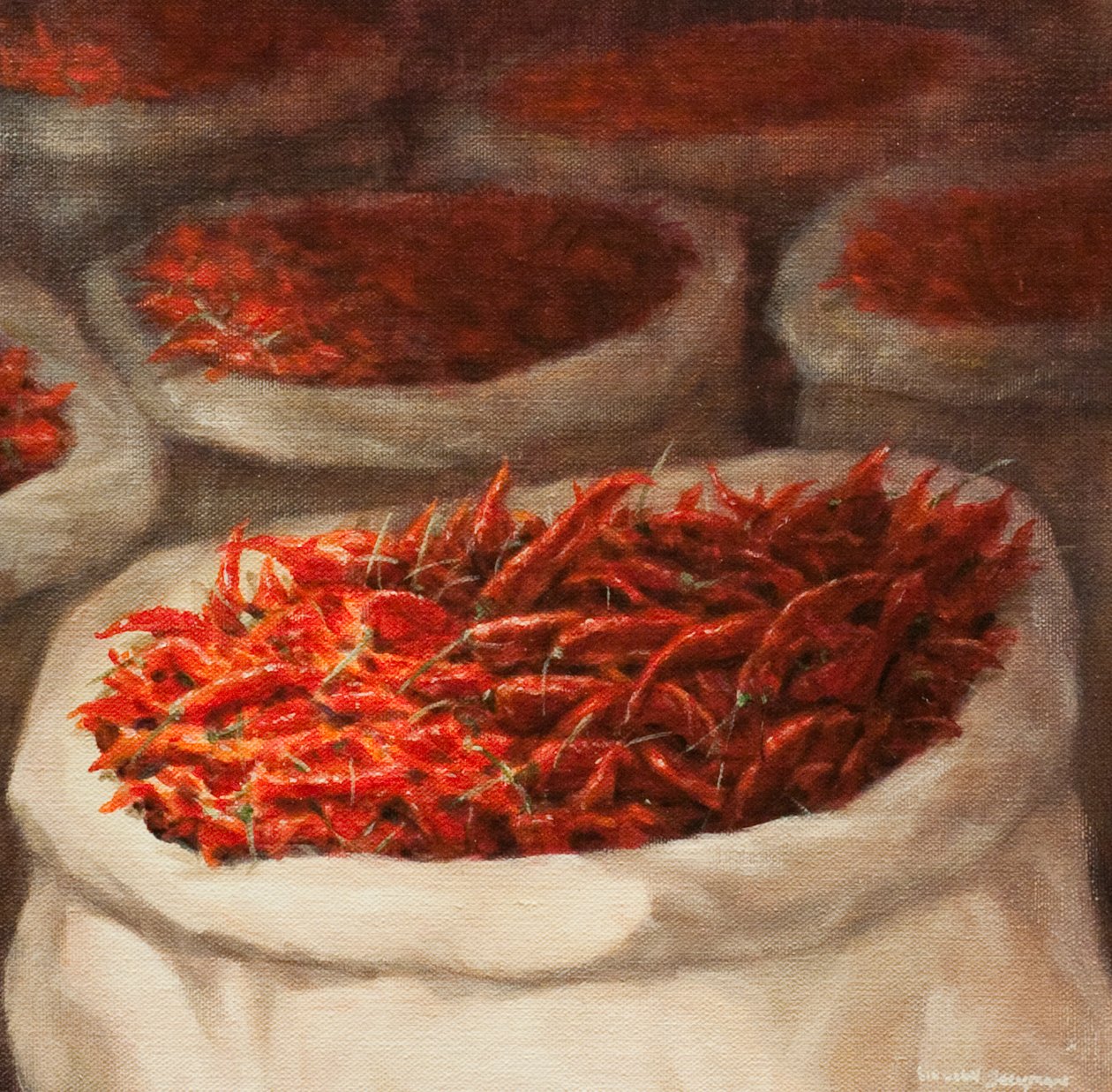 Chillis, 2010 (tuval üzerine akrilik) by Lincoln Seligman