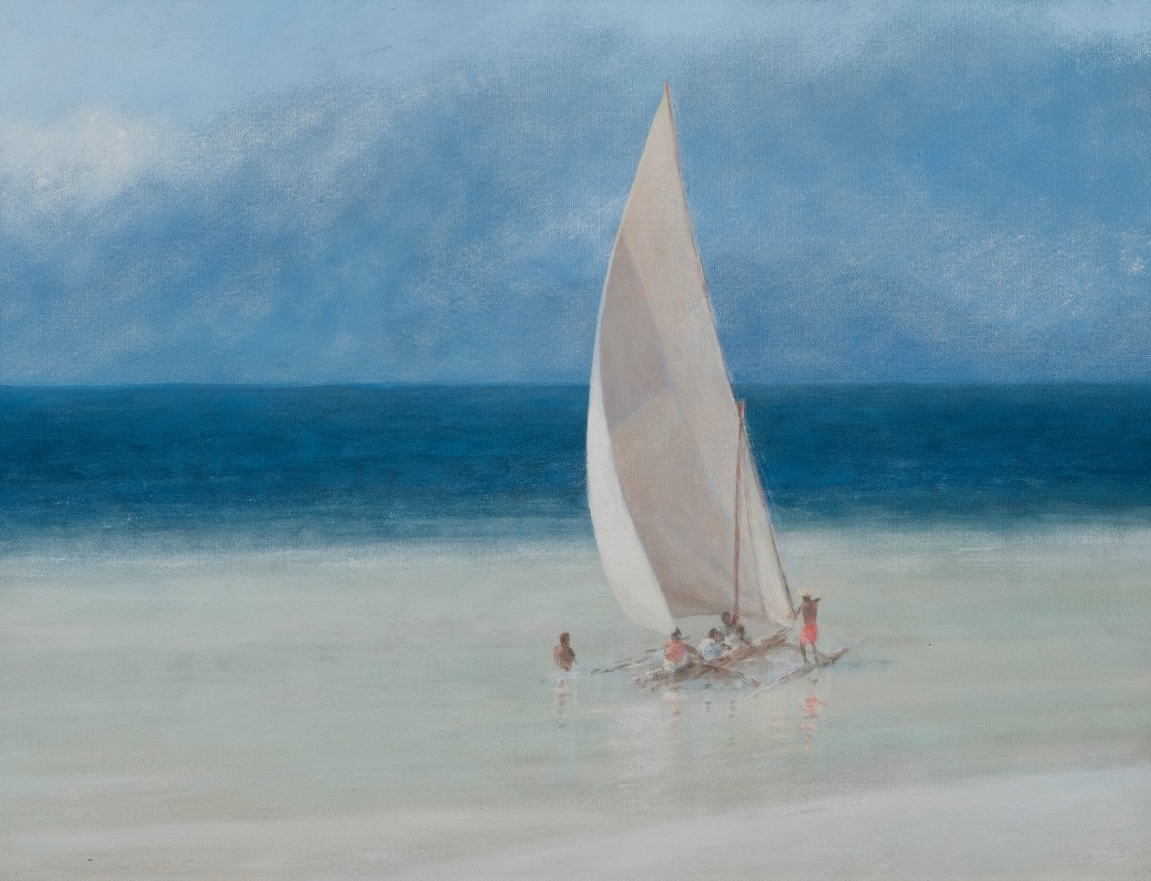 Fishermen, Kilifi, 2012 (acrylic on canvas) by Lincoln Seligman