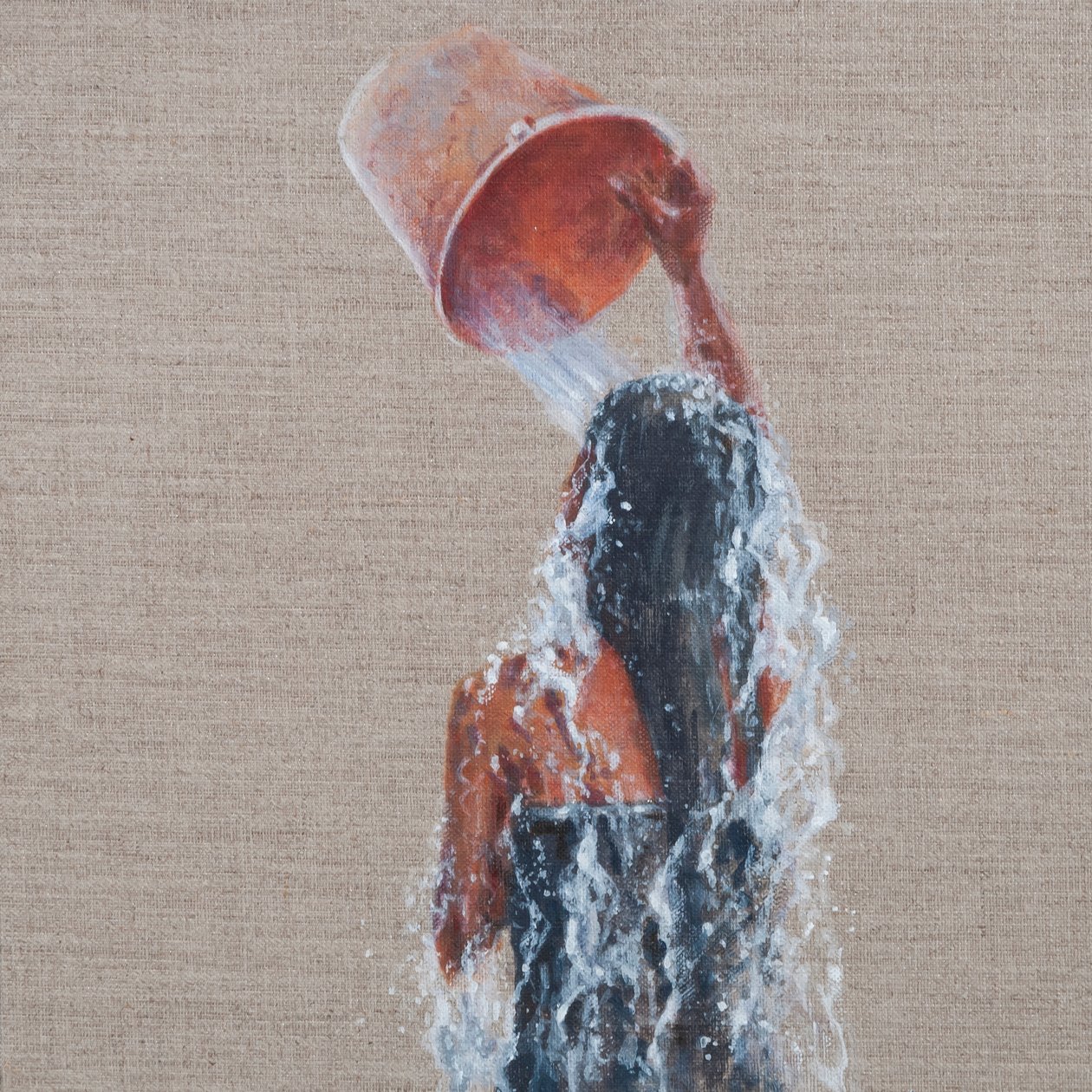 Kız Yıkanması, 2012 (tuval üzerine akrilik) by Lincoln Seligman