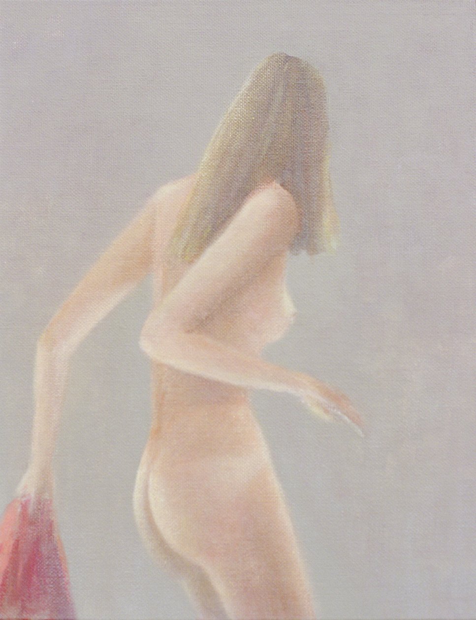 Kırmızı Havlulu Kız, 1985 (tuval üzerine akrilik) by Lincoln Seligman