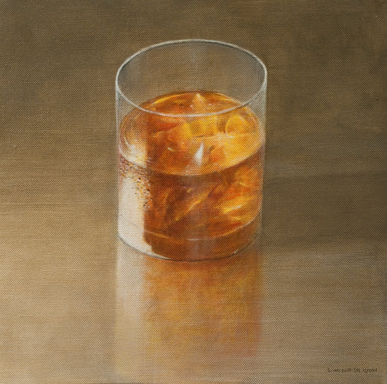Bardak Viski, 2010 (tuval üzerine akrilik) by Lincoln Seligman