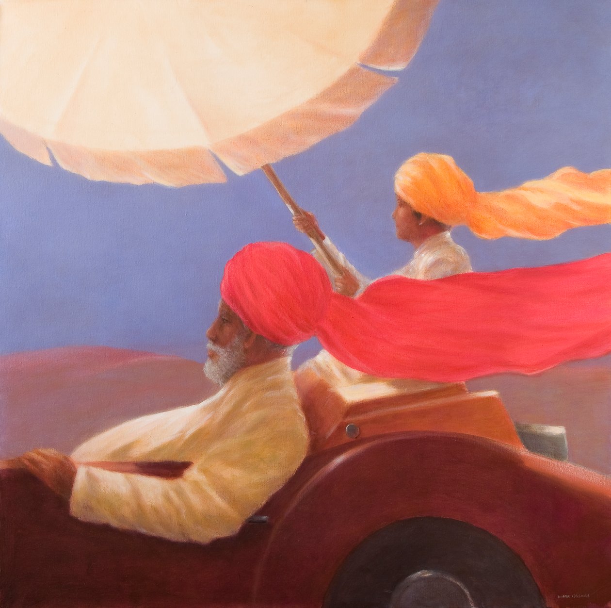 Maharaja at Speed, 2010 (tuval üzerine akrilik) by Lincoln Seligman