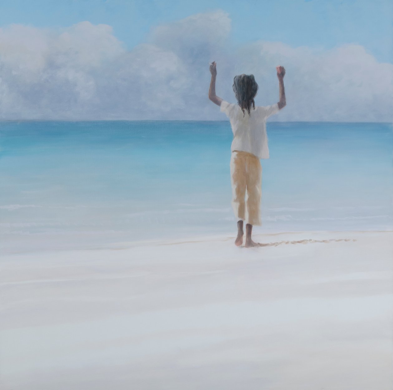 Rasta on beach, 2012 (acrylic on canvas) by Lincoln Seligman