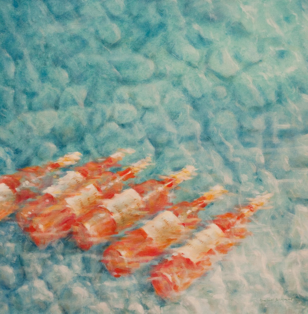 Şarap Soğutma, 2010 (tuval üzerine akrilik) by Lincoln Seligman
