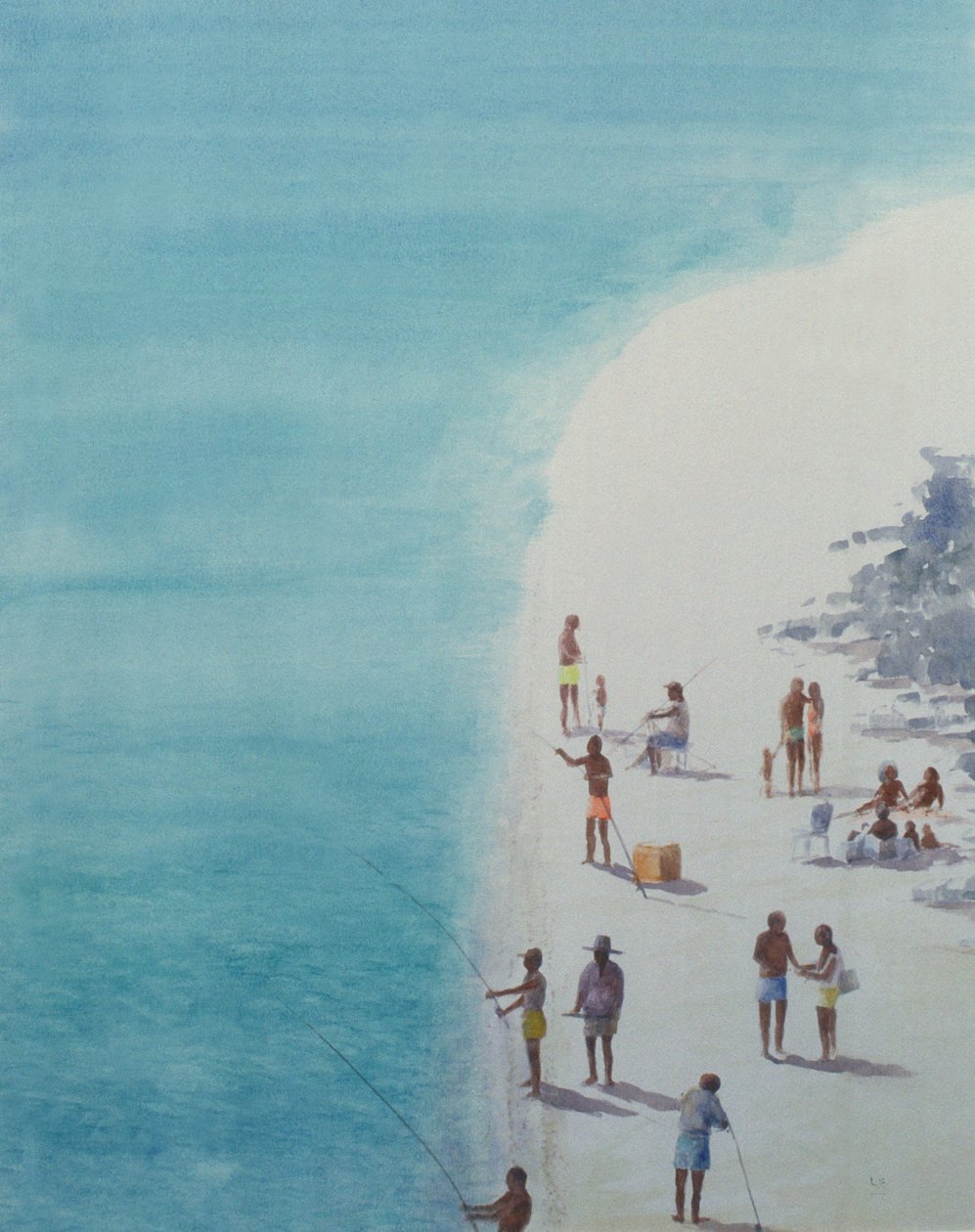 Kuş Bakışı Sahili, 2000 (kağıt üzerinde wc) by Lincoln Seligman