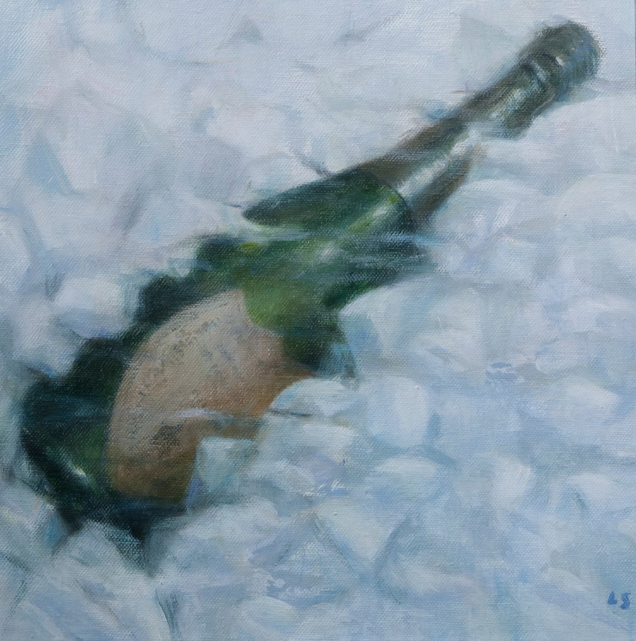 Buz üzerinde şampanya, 2012 (tuval üzerine akrilik) by Lincoln Seligman