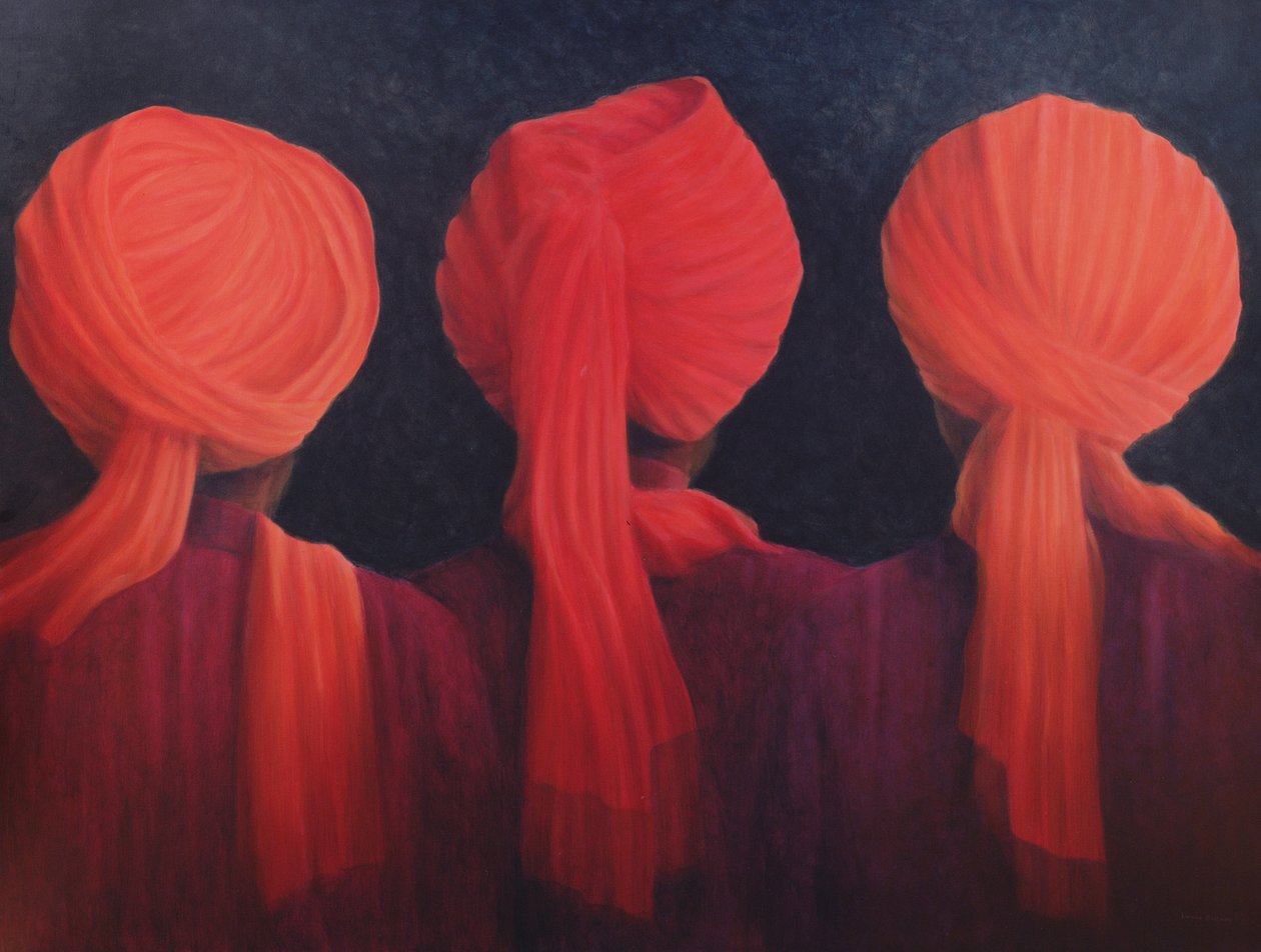 Türban Triptik, 2005 (akrilik) by Lincoln Seligman