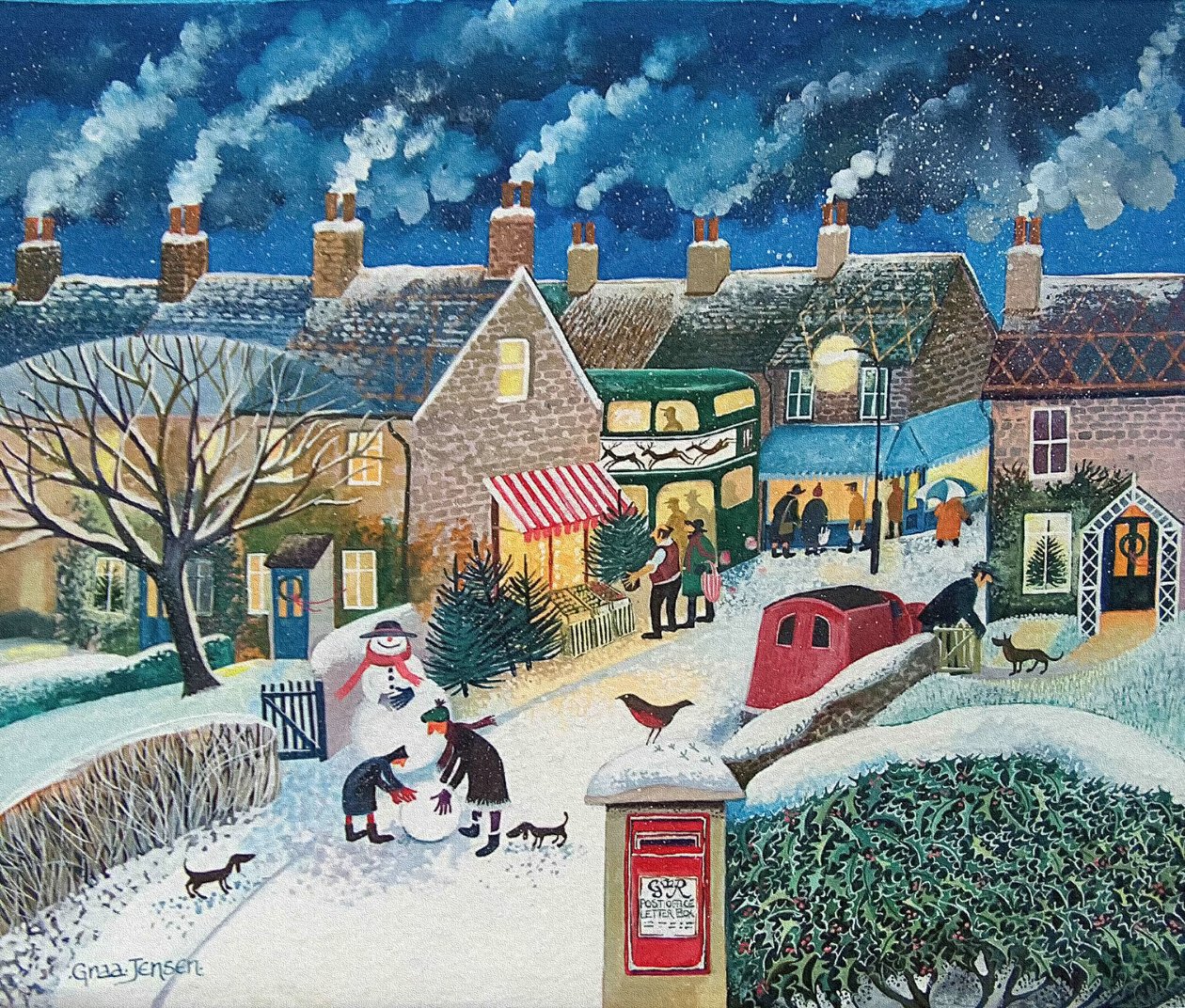 Noel Postası (akrilik mürekkep) by Lisa Graa Jensen