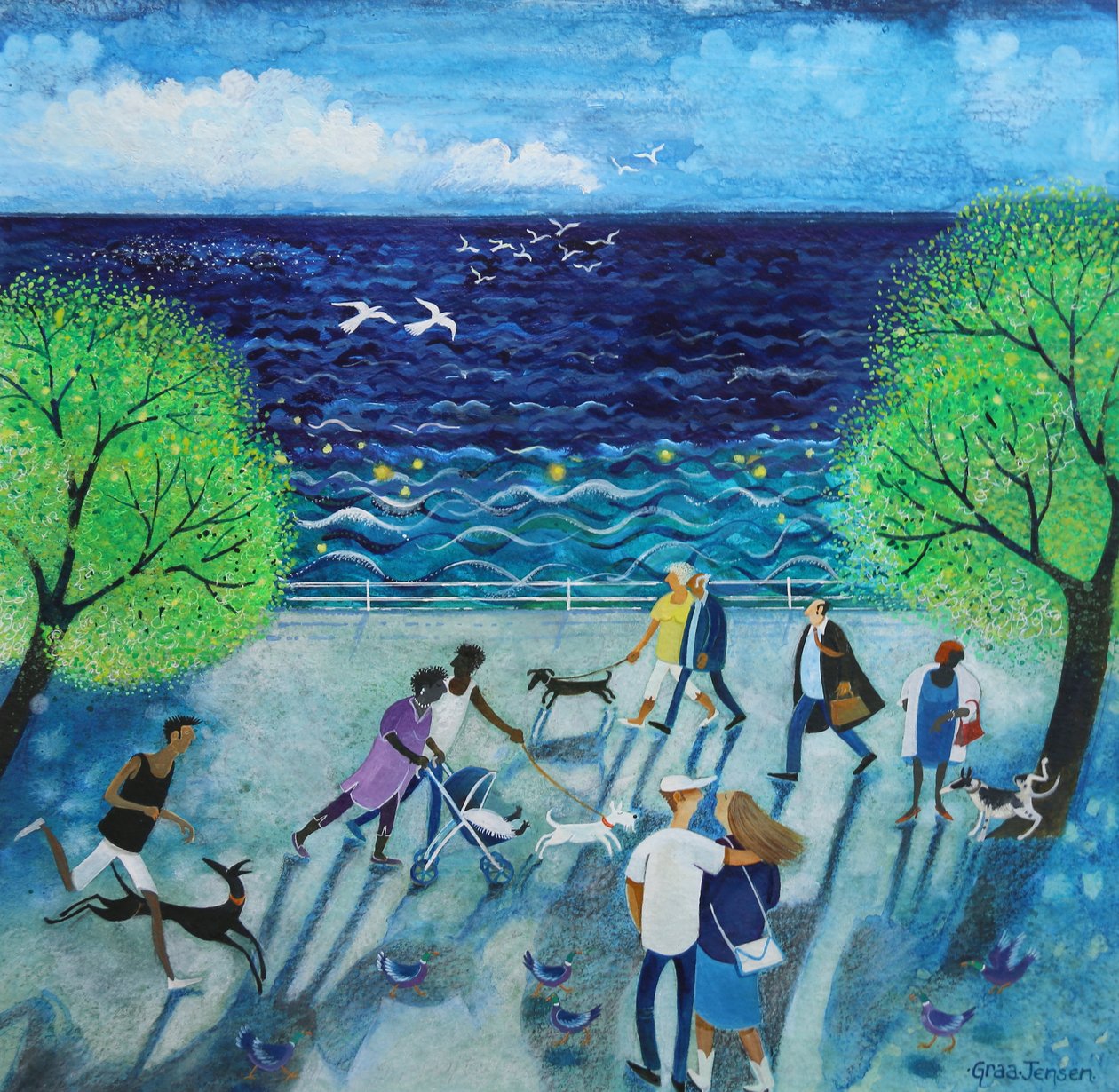 By The Sea, 2021,(kağıt üzerinde akrilik) by Lisa Graa Jensen