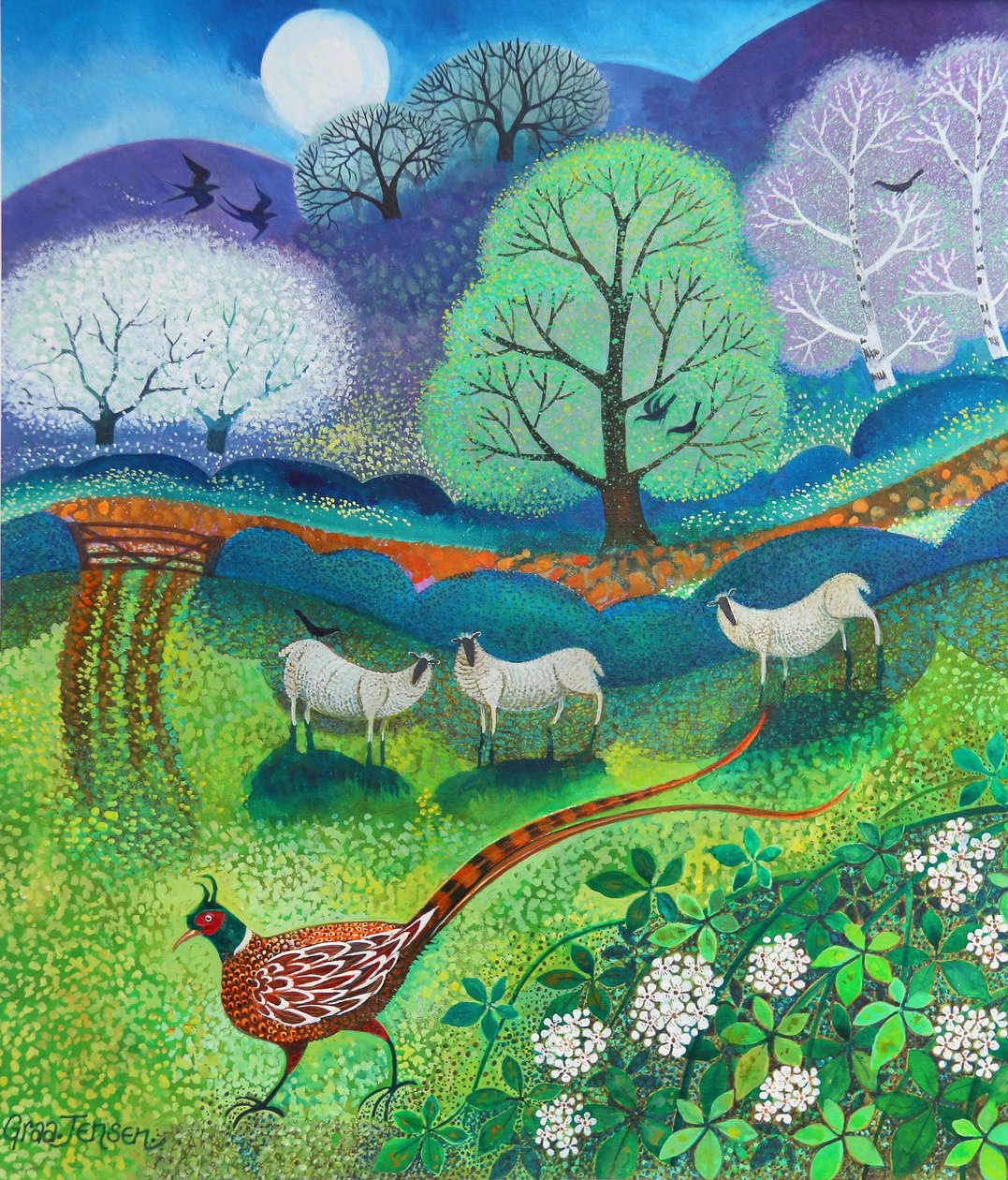 Percy Pheasant, 2020,(kağıt üzerinde akrilik) by Lisa Graa Jensen