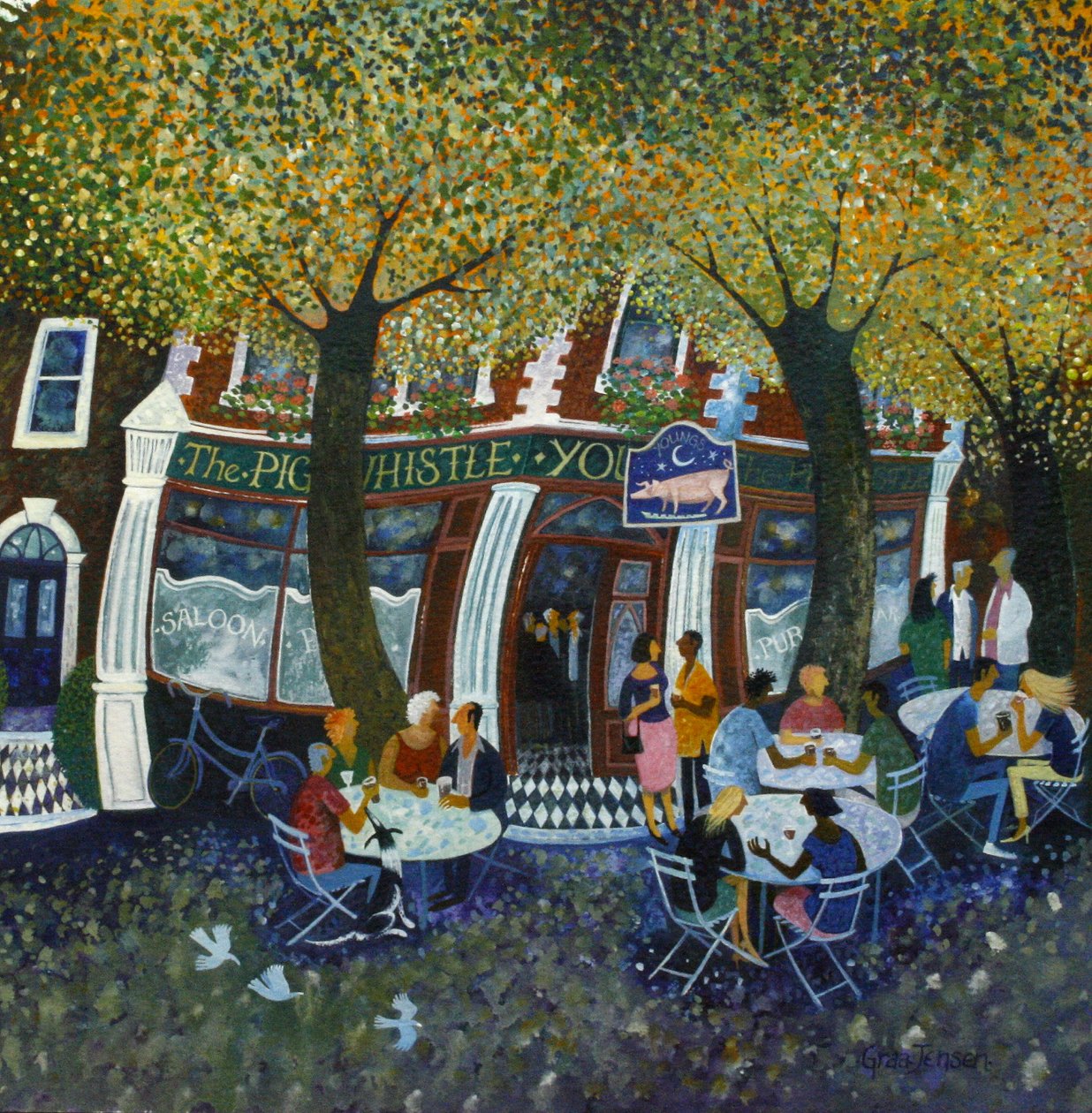 Pig and Whistle, 2011,(kağıt üzerine akrilik) by Lisa Graa Jensen
