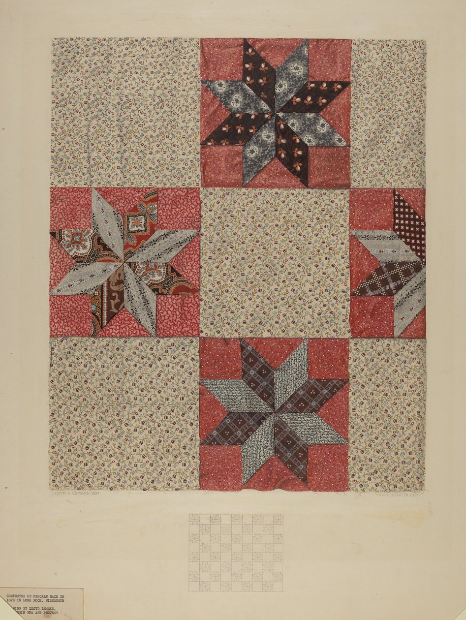 Yıldız Tasarım Yorgan, c. 1937. by Lloyd Charles Lemcke