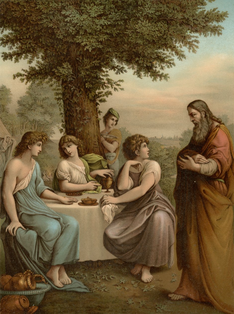 İbrahim melekleri eğlendirir by Lodovico after Carracci