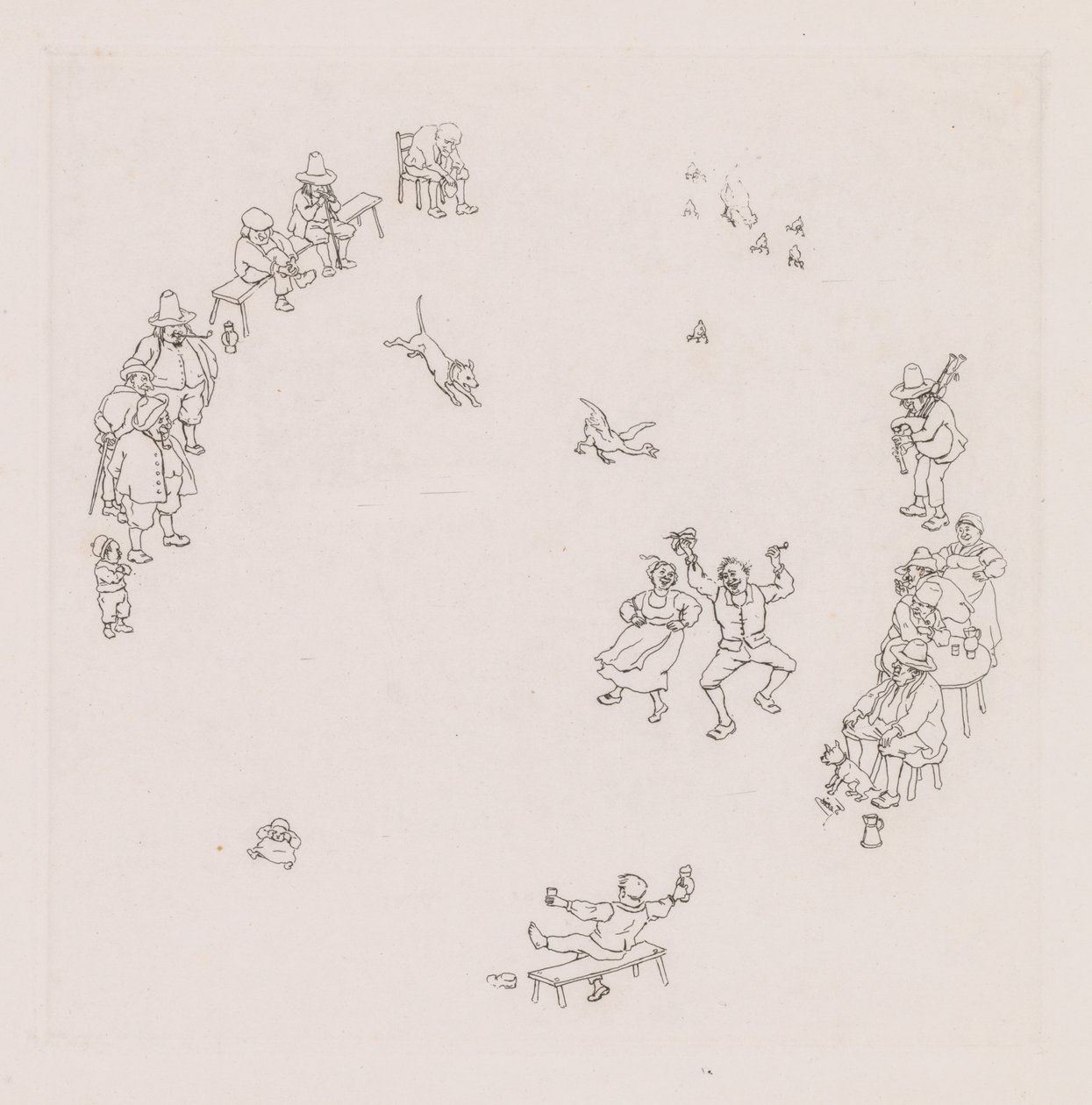 Revelers Ribauds ve Ribaudes. by Léonce Justin Alexandre Petit