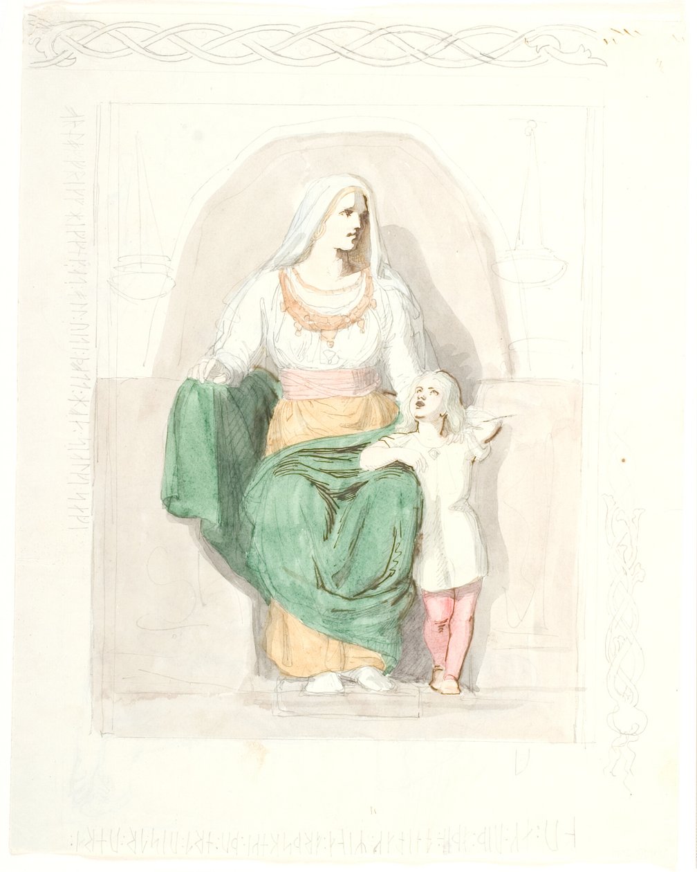 Gersimi ile Frigga by Lorenz Frølich