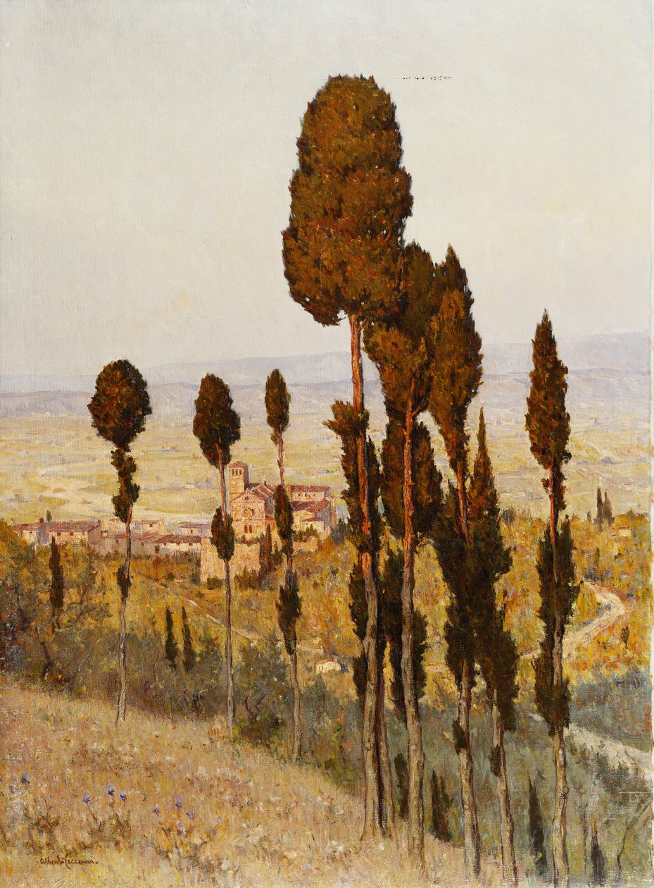San Francesco, Assisi (tuval üzerine yağlı boya) by Lorenzo Cecconi