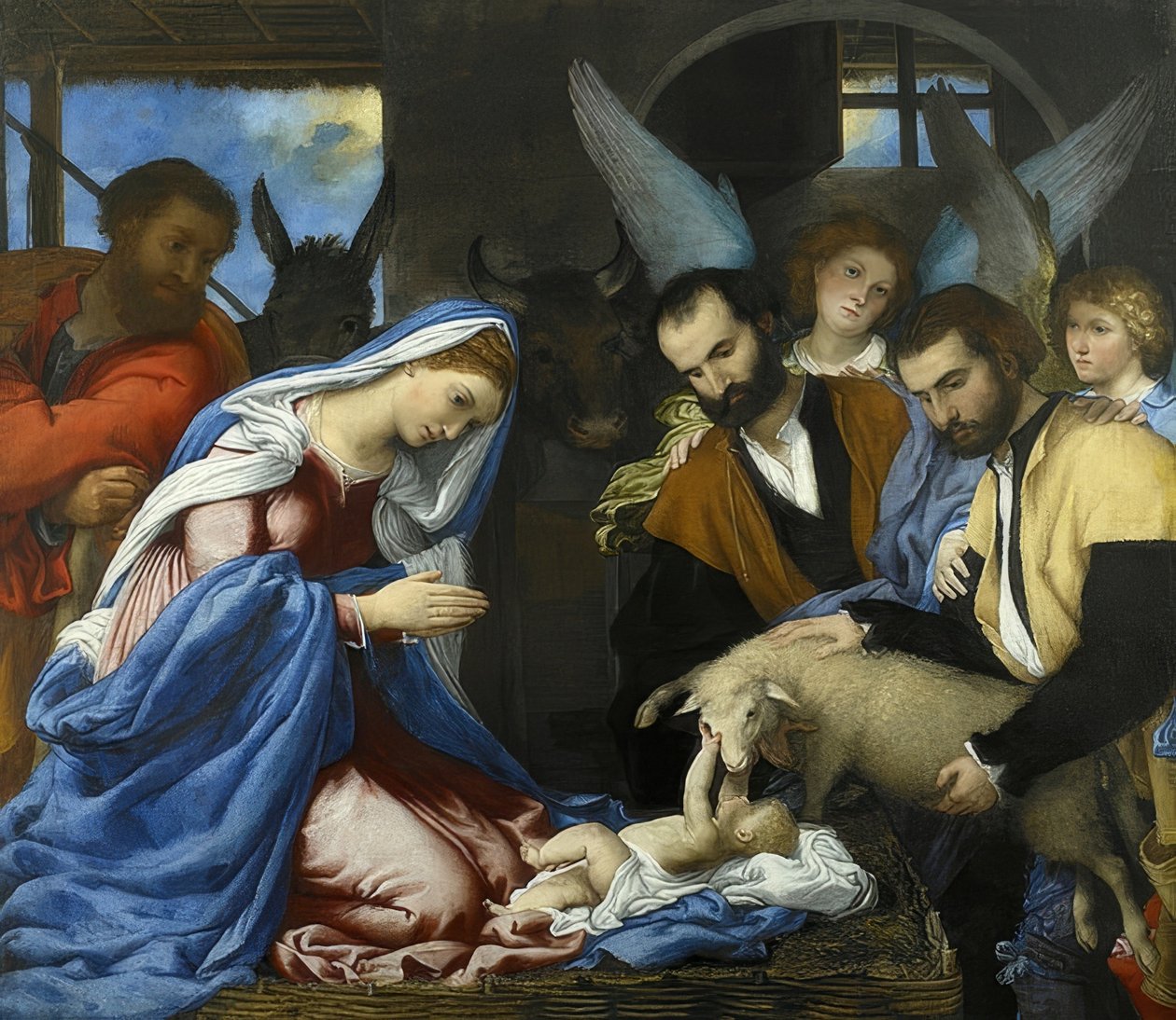 Mesih Çocuğunun hayranlığı. 1534 civarında by Lorenzo Lotto