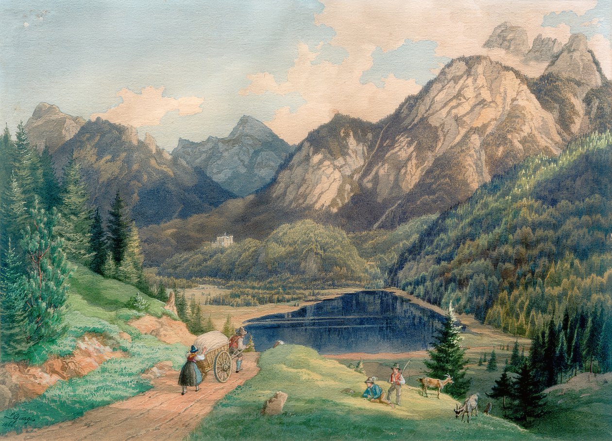 Füssen yakınlarındaki Schwansee by Lorenzo Quaglio