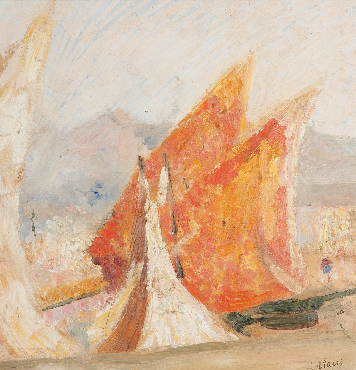 Kaybolan Viareggio (Vele), 1942 by Lorenzo Viani