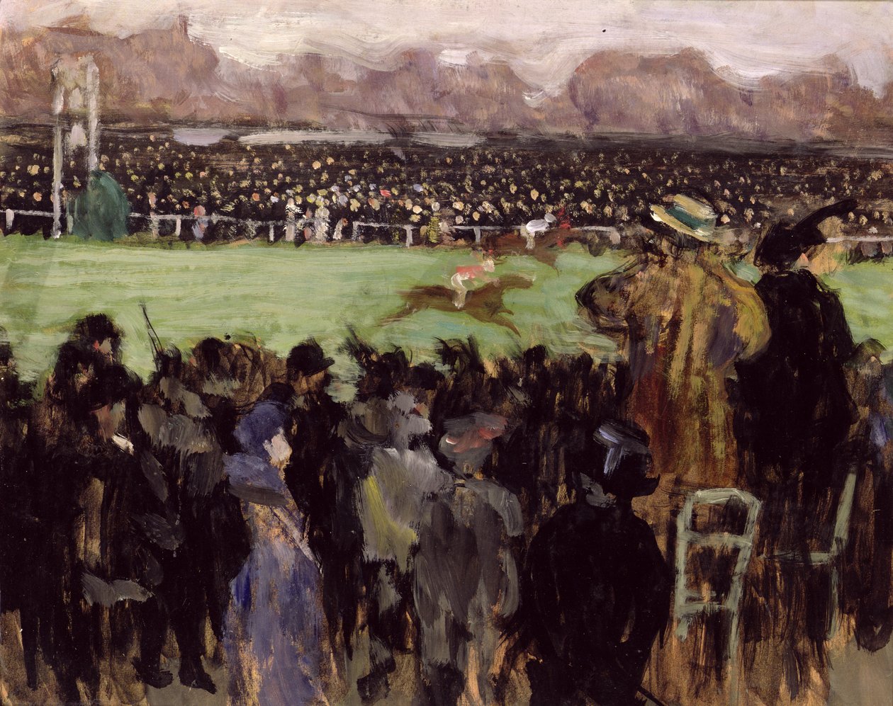 Auteuil'de yarış (kağıt üzerinde yağlı boya) by Louis Anquetin