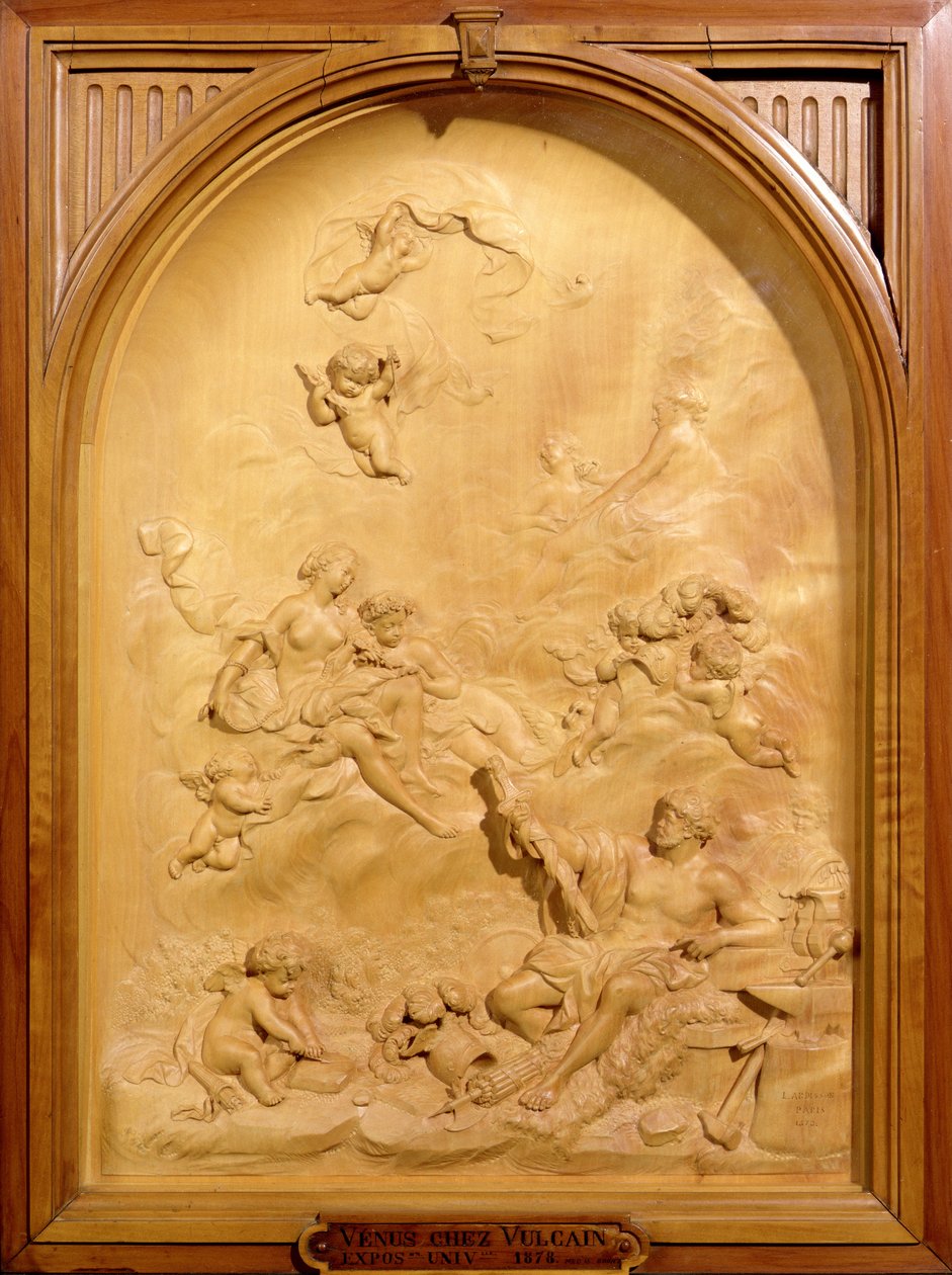 Venüs ve Vulkan, 1878 (ahşap oyma) by Louis Ardisson