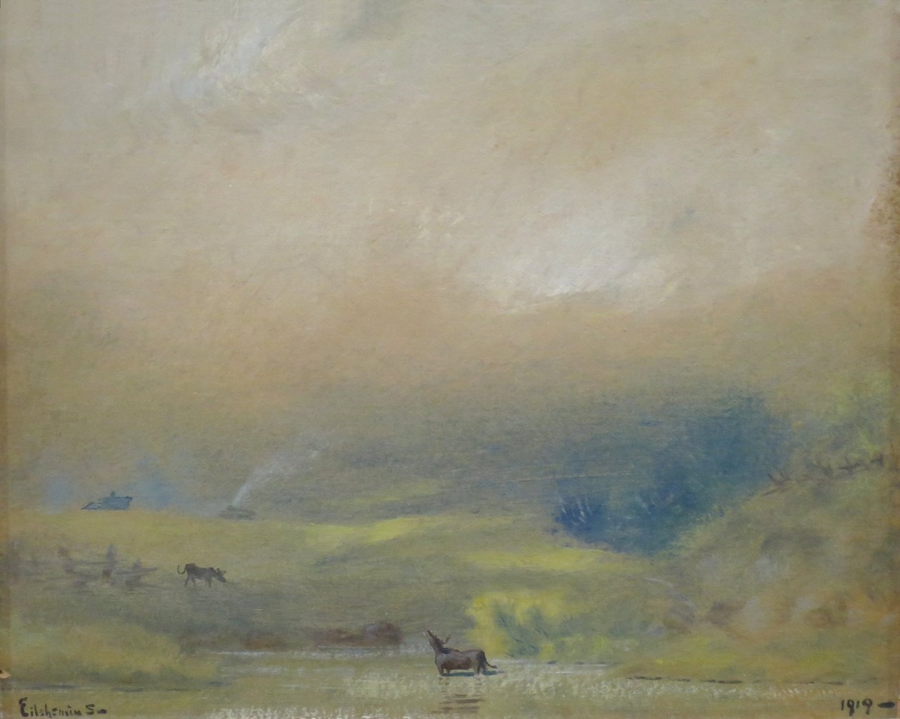 İneklerle Peyzaj by Louis Michel Eilshemius
