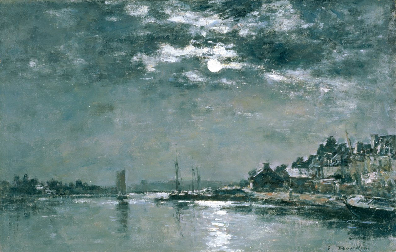 mehtaplı deniz manzarası by Eugene Louis Boudin