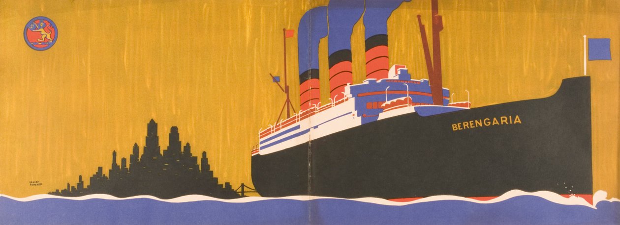 Berengaria için Cunard Line tanıtım broşürü, c.1930 by Louis Fancher