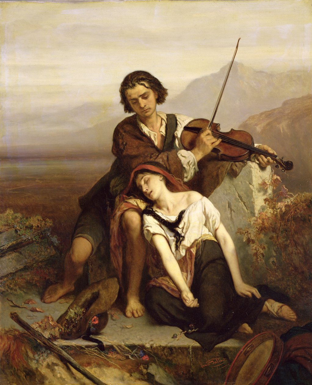 Comfort in Grief, c.1852  by Louis Gallait