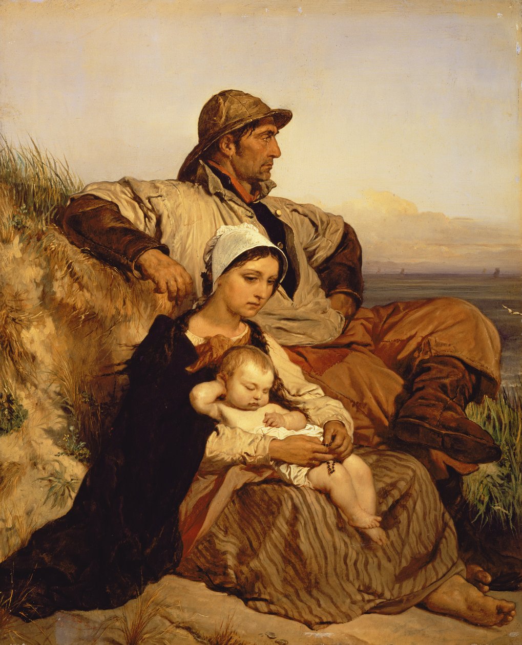 Balıkçının Ailesi, 1848 (panel) by Louis Gallait