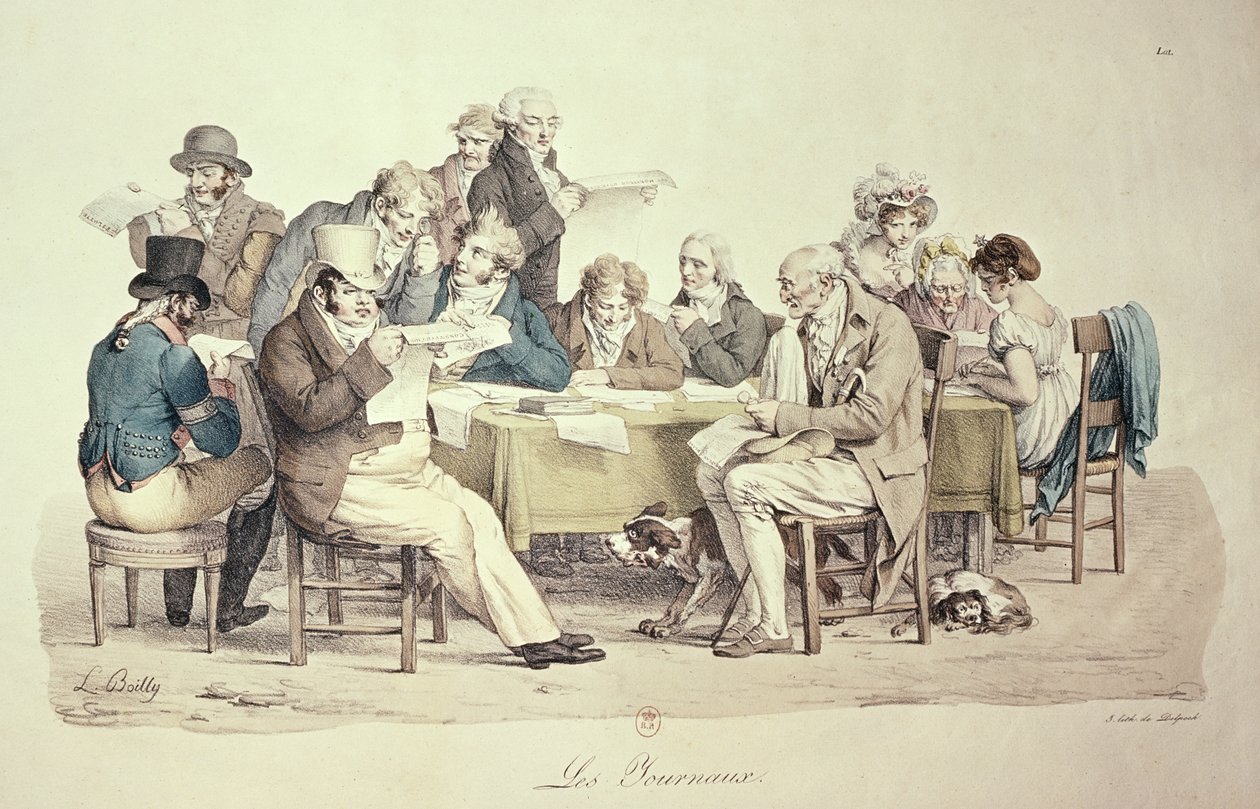 Francois Seraphin Delpech (1778-1825) tarafından kazınmış Gazeteler by Louis Leopold Boilly