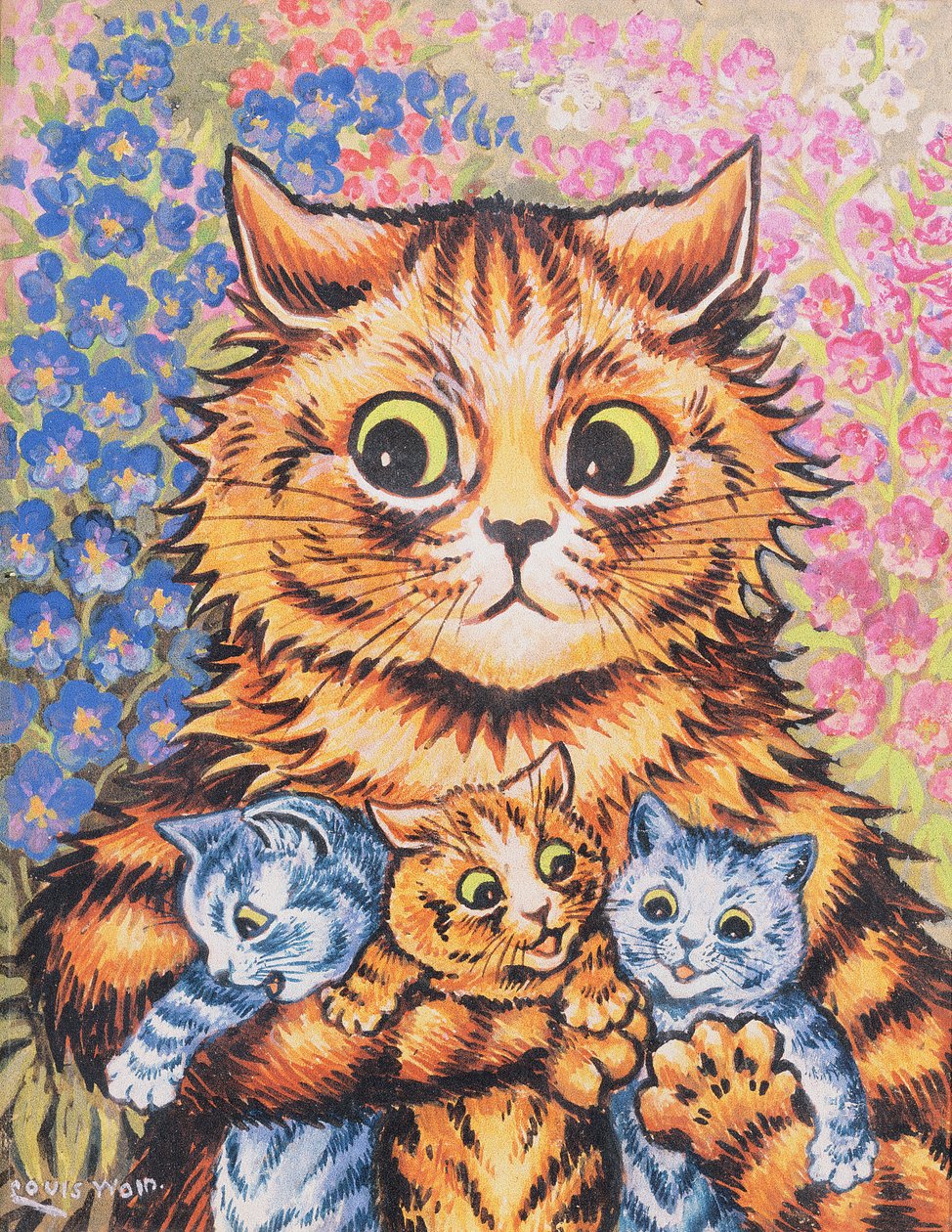 Kedileriyle Bir Kedi by Louis Wain