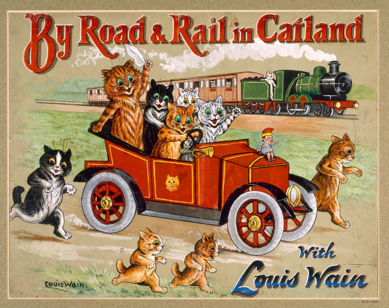 Karayolu ve Demiryolu ile Catland, 20. by Louis Wain