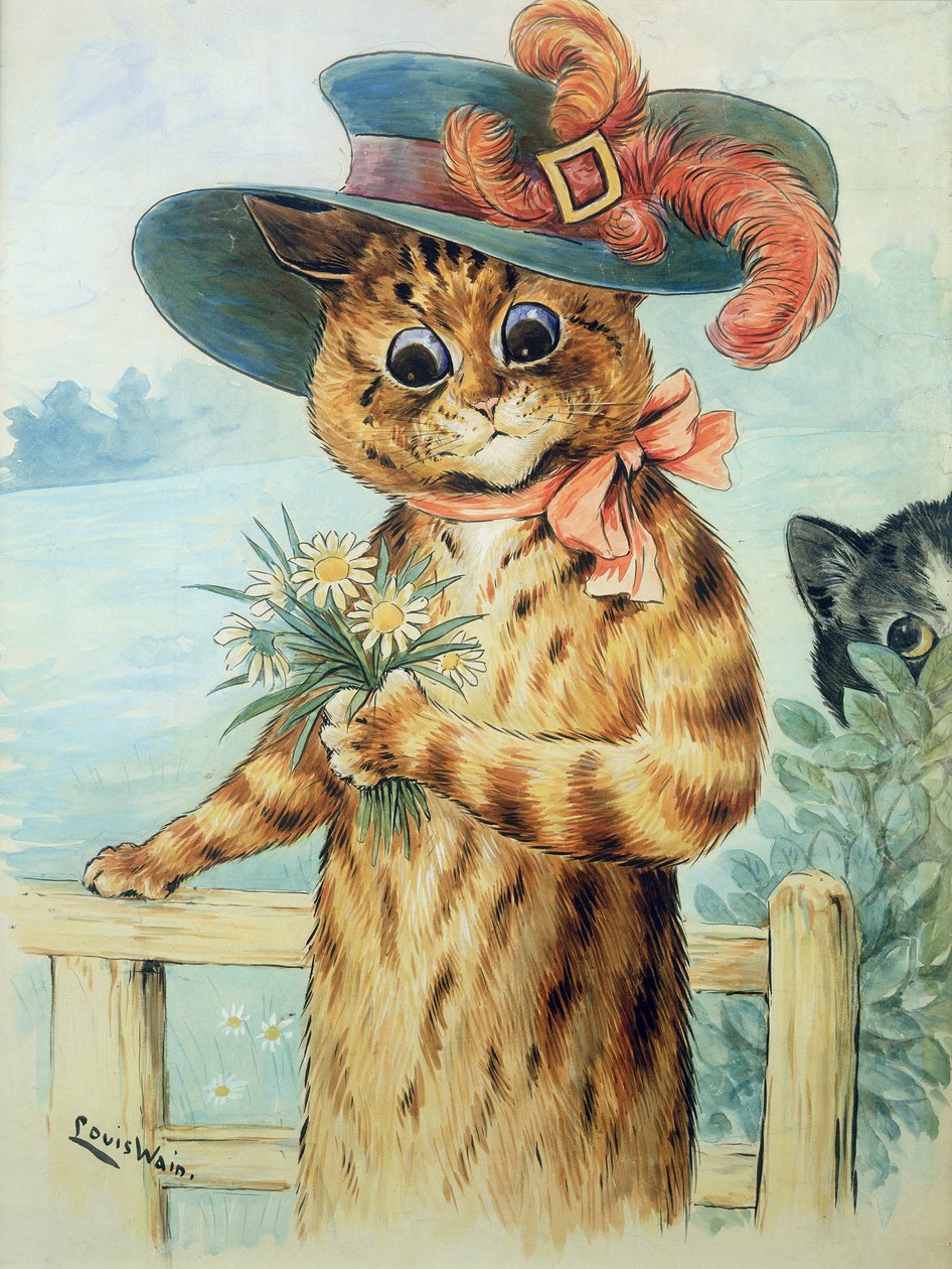 Düşes için çiçekler by Louis Wain