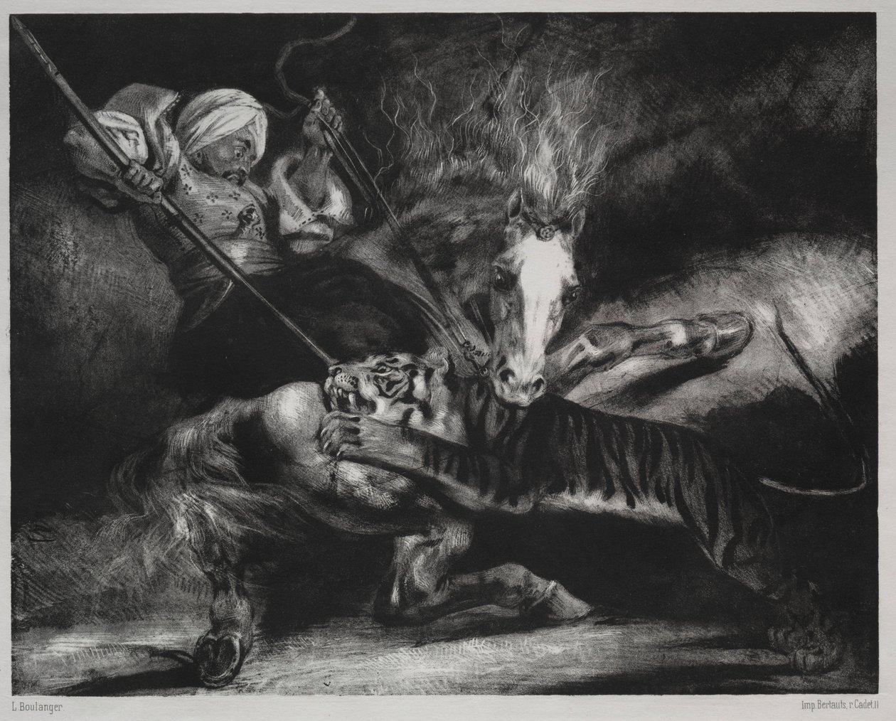 Bir Kaplanın Saldırısı. by Louis Candide Boulanger